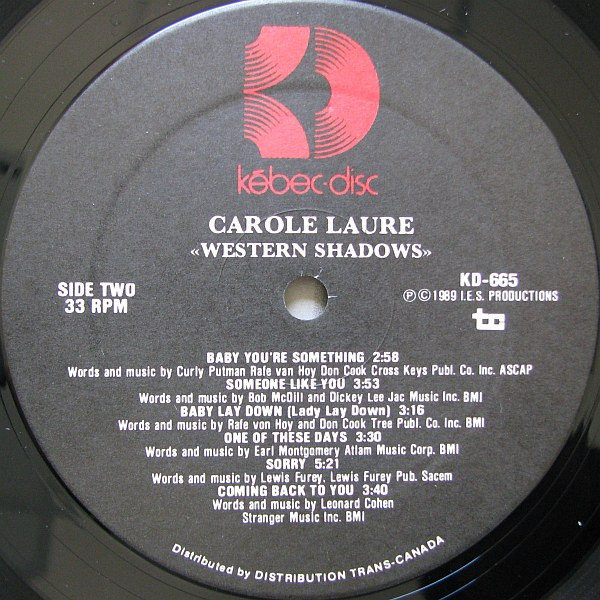 Carole Laure - Western Shadows | Kébec-Disc (KD-665) - 4