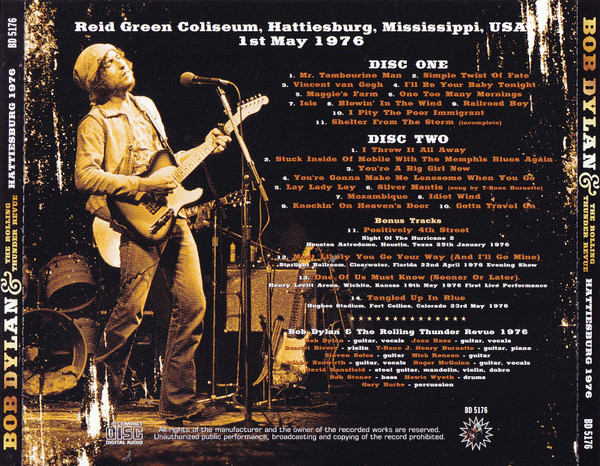 descargar álbum Bob Dylan & The Rolling Thunder Revue - Hattiesburg 1976