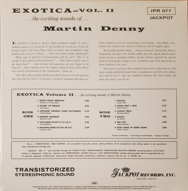 Martin Denny - Exotica Volume II | Jackpot Records (JPR 077) - 2