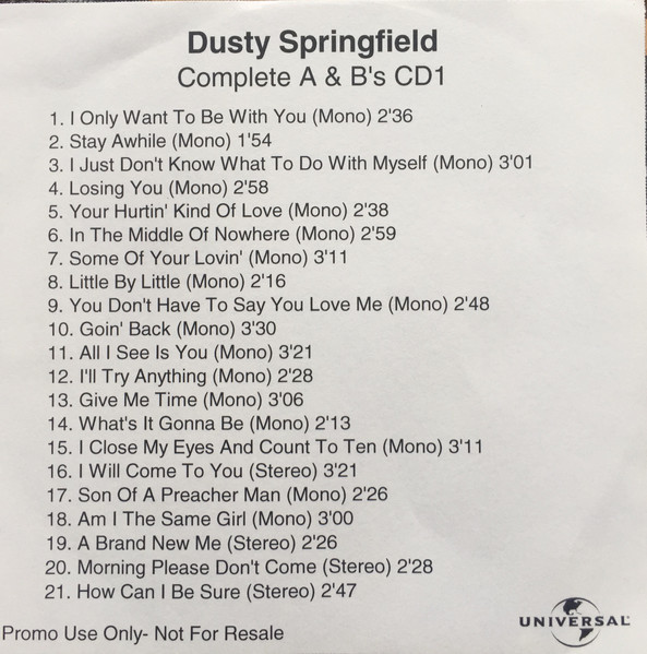 Dusty Springfield Complete A And B Sides 1963 1970 2006 CD