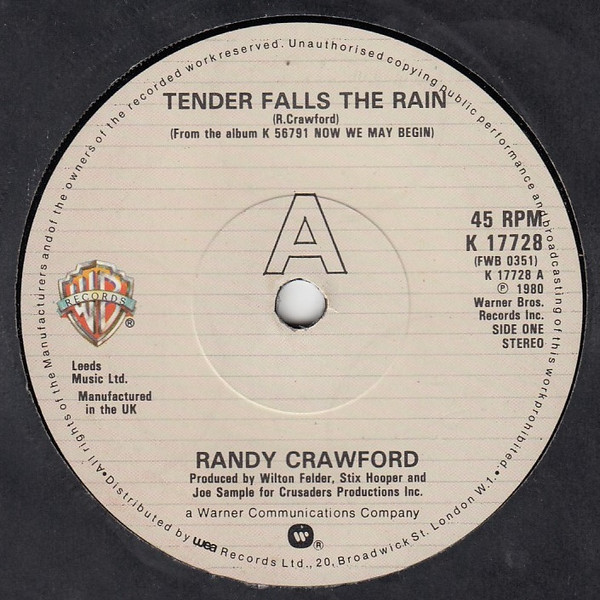 télécharger l'album Randy Crawford - Tender Falls The Rain
