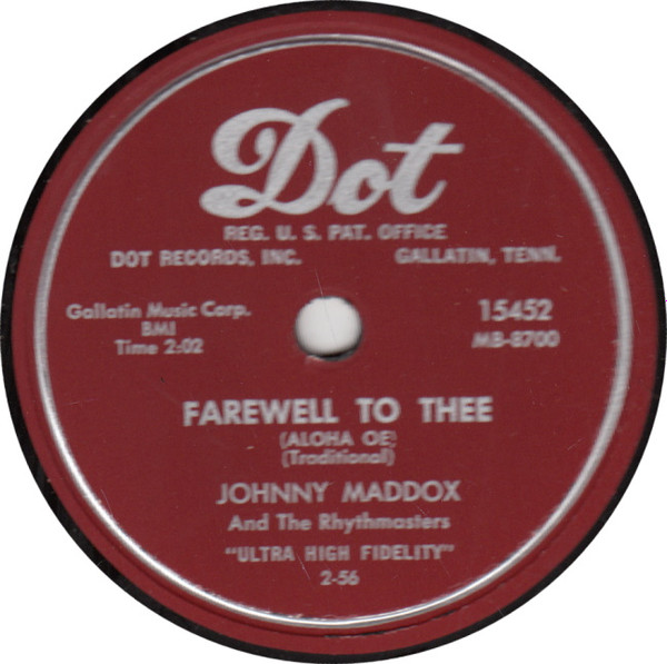 télécharger l'album Johnny Maddox And The Rhythmasters - Boppin Farewell To Thee Aloha Oe
