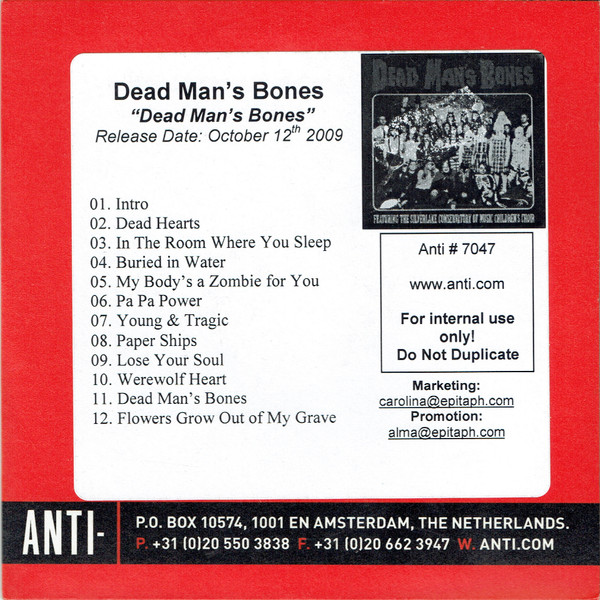 sandsynlighed tæppe løst Dead Man's Bones – Dead Man's Bones (2009, CDr) - Discogs
