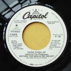 7”】 GENE DUNLAP FEATURING THE RIDGEWAYS / ○白プロモ MONO/STEREO