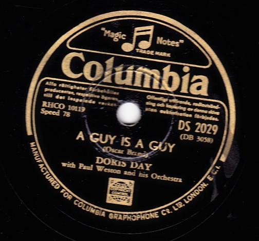 Doris Day – A Guy Is A Guy / Who Who Who (1952, Shellac) - Discogs