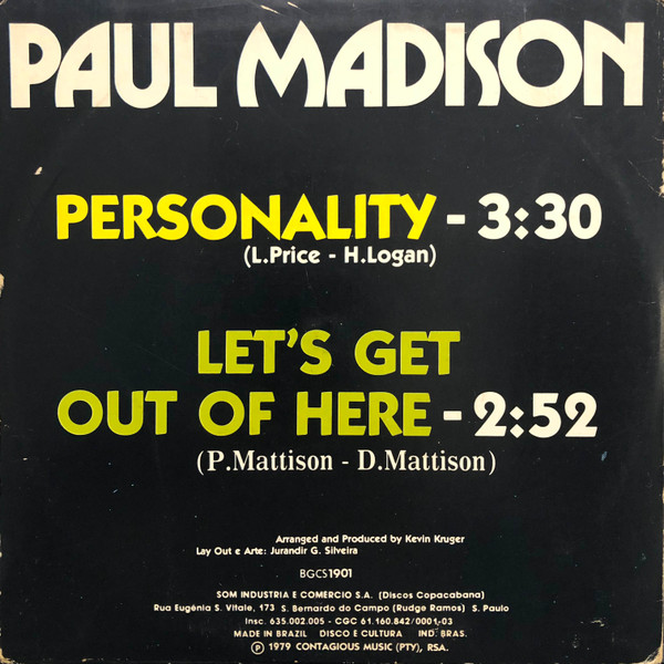 télécharger l'album Paul Madison - Personality