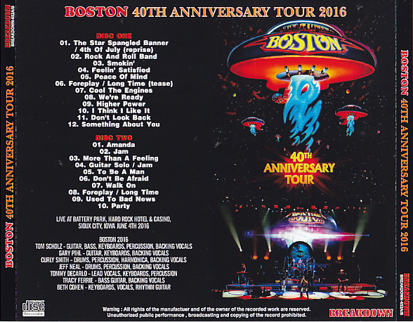 last ned album Boston - 40th Anniversary Tour 2016