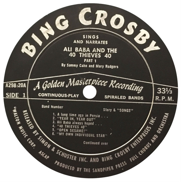 last ned album Bing Crosby - Bing Crosby Sings And Narrates Ali Baba And The 40 Thieves 40