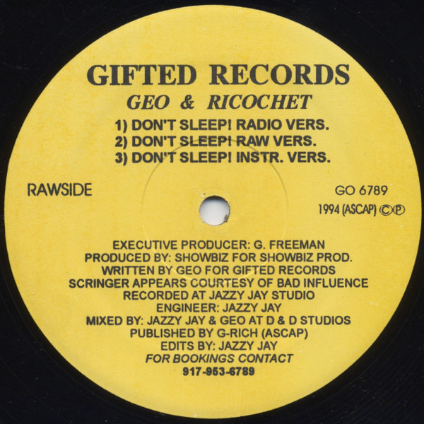 Geo & Ricochet – Don't Sleep! / Lil Sum' Em - Sum' Em (1994, Vinyl