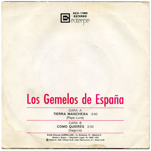 baixar álbum Los Gemelos De España - Tierra Manchega