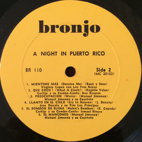 last ned album Cortijo Y Su Combo, Virginia Lopez, Jose Donate, Manuel Jimenez - One Night In Puerto Rico