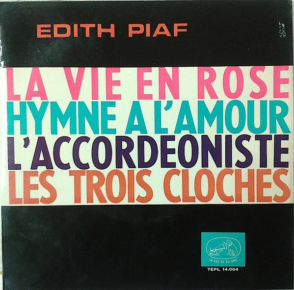 Edith PIAF - Signature autographe sur pochette du 45 tours La vie en rose 