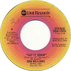 Don Williams (2) - Say It Again album cover