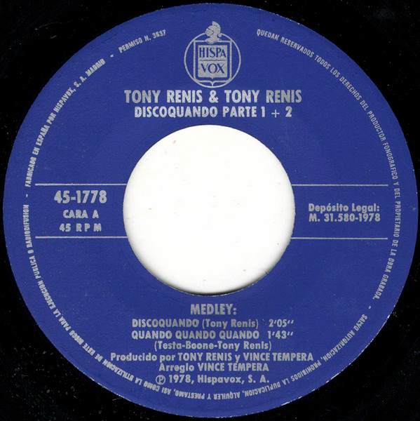 lataa albumi Tony Renis & Tony Renis - Discoquando Parte 1 2