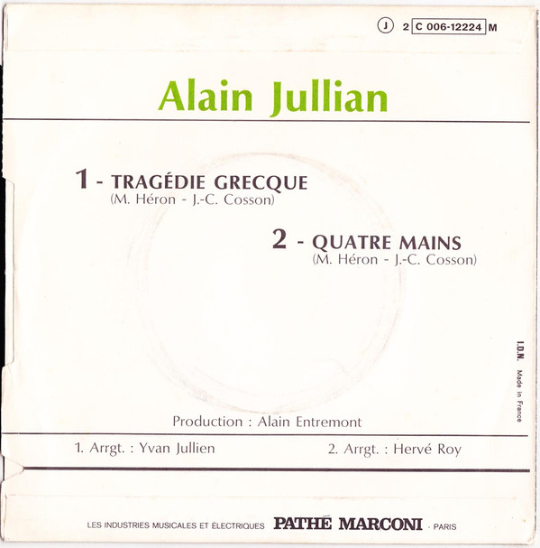 last ned album Alain Jullian - Tragédie Grecque