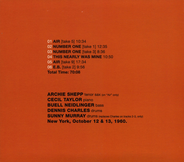 ladda ner album Cecil Taylor - The Complete Nat Hentoff Sessions