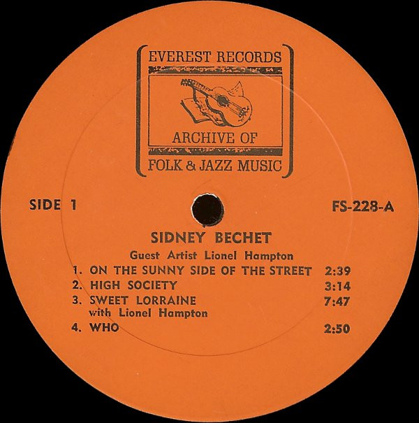 Sidney Bechet Guest Artist Lionel Hampton - Sidney Bechet | Everest Records Archive Of Folk & Jazz Music (FS-228) - 3