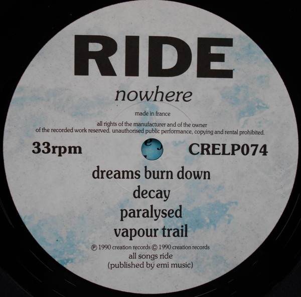 Ride – Nowhere (1990, Vinyl) - Discogs