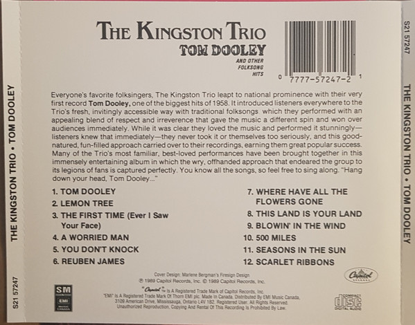 télécharger l'album The Kingston Trio - Tom Dooley And Other Folksong Hits