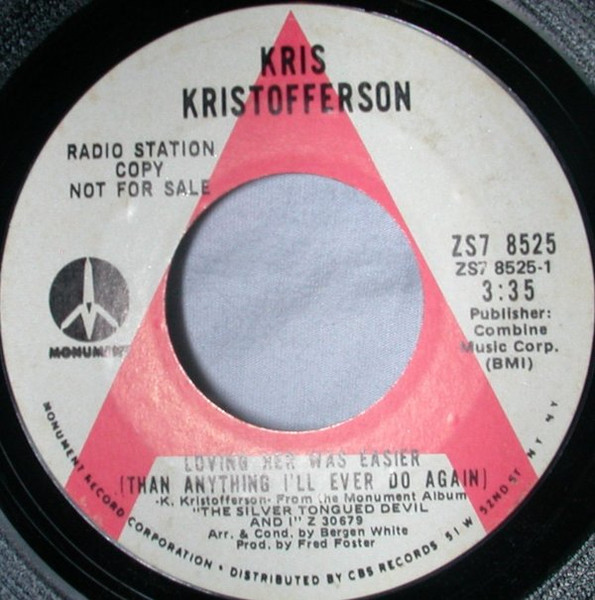 Kris Kristofferson Loving Her Was Easier Than Anything Ill Ever Do Again 1971 Vinyl 
