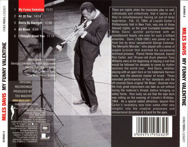 ladda ner album Miles Davis - My Funny Valentine Miles Davis In Concert