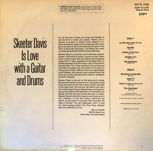télécharger l'album Skeeter Davis - Easy To Love