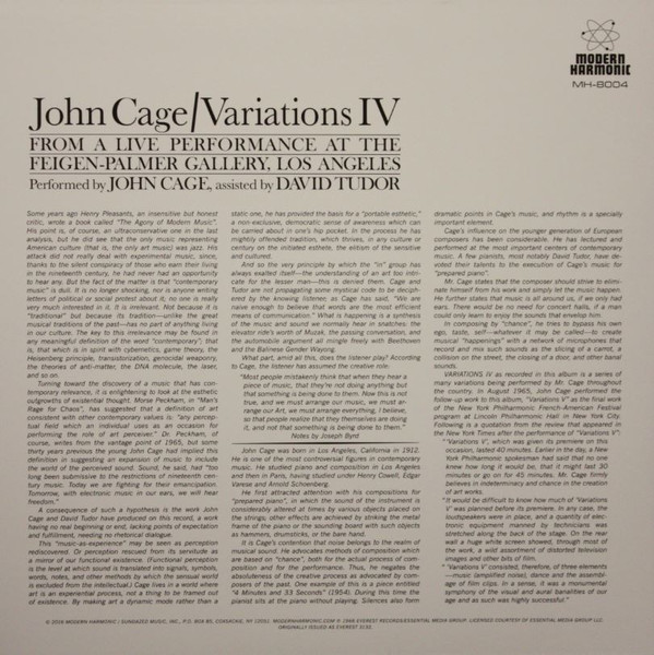 descargar álbum John Cage With David Tudor - Variations IV