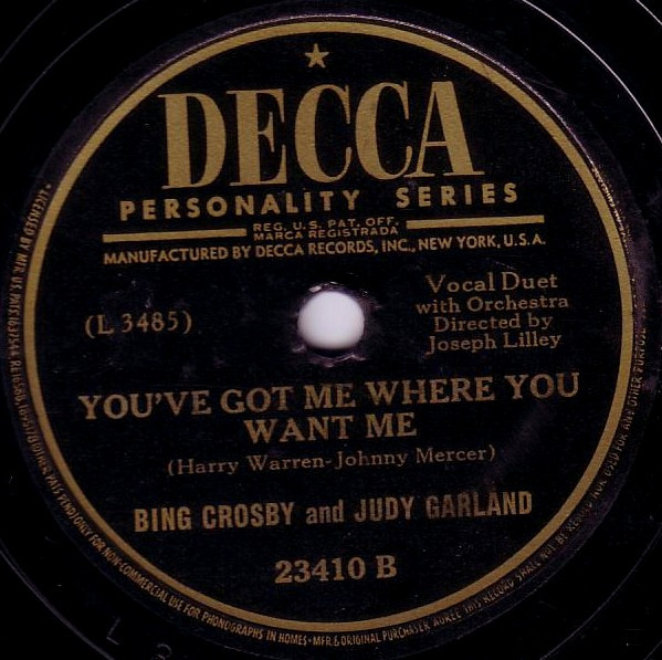 descargar álbum Bing Crosby and Judy Garland - Yah Ta Ta Yah Ta Ta Talk Talk Talk Youve Got Me Where You Want Me