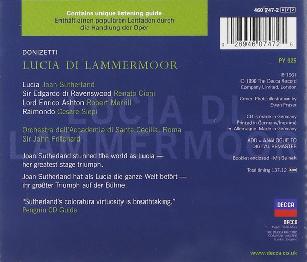 descargar álbum Donizetti Sutherland, Cioni, Merrill, Siepi - Lucia Di Lammermoor