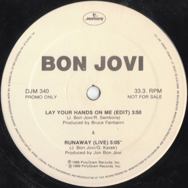 Bon Jovi - Lay Your Hands On Me | Releases | Discogs