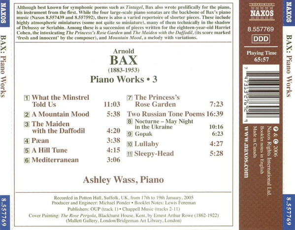 descargar álbum Ashley Wass, Arnold Bax - Piano Works Vol 3
