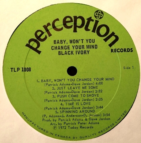 Black Ivory – Baby, Won't You Change Your Mind (1972, Vinyl) - Discogs