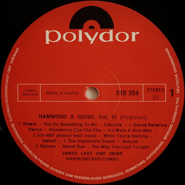télécharger l'album James Last Und Seine HammondBarCombo - Hammond À GoGo 3