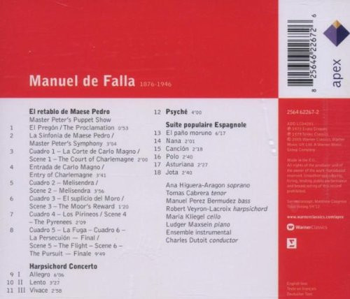 descargar álbum Manuel De Falla - El Retablo De Maese Pedro Psyche Harpsichord Concerto