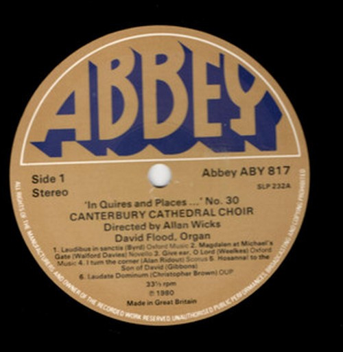télécharger l'album Canterbury Cathedral Choir Directed By Allan Wicks, David Flood - In Quires and Places No 30