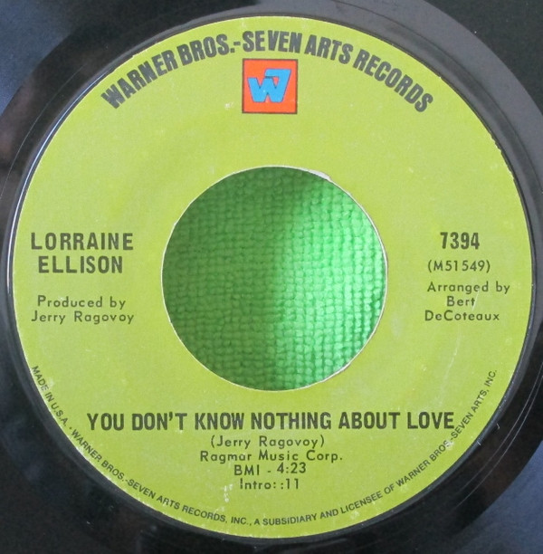 descargar álbum Lorraine Ellison - Youve Really Got A Hold On Me You Dont Know Nothing About Love