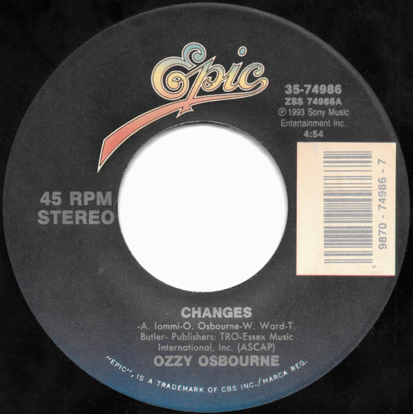 Ozzy Osbourne – Changes (1993, Vinyl) - Discogs
