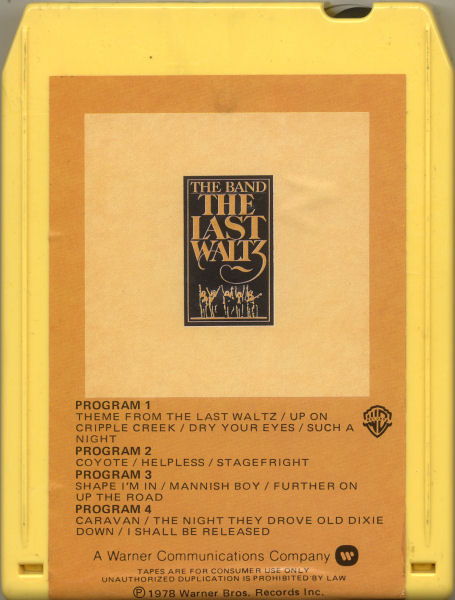 The Band – The Last Waltz (1978, 8-Track Cartridge) - Discogs