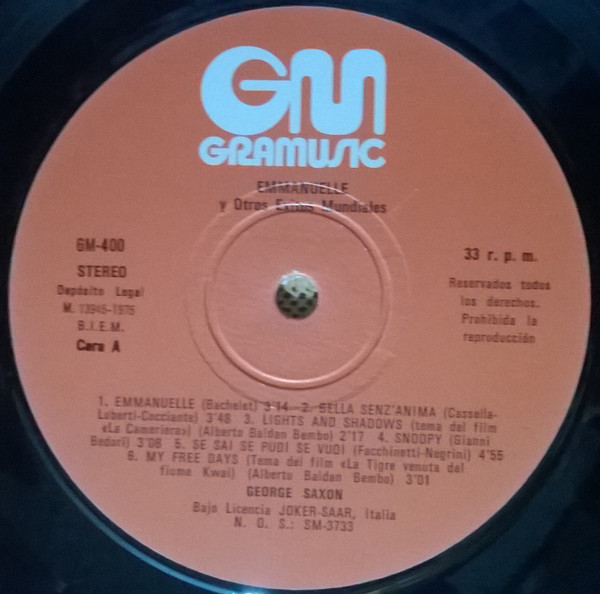 last ned album George Saxon - Emmanuelle Y Otros Éxitos Mundiales