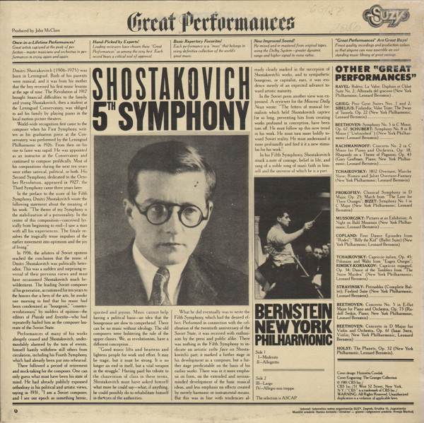 baixar álbum Shostakovich, Leonard Bernstein, The New York Philharmonic Orchestra - Shostakovich 5th Symphony