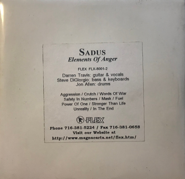 Sadus – Elements Of Anger (1998, CD) - Discogs