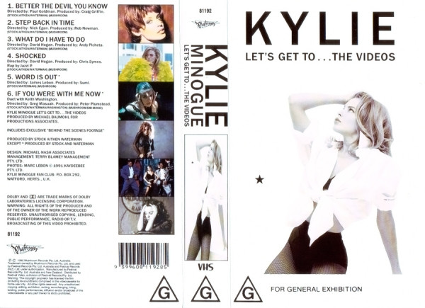 Kylie Minogue – Let's Get To The Videos (1991, VHS) - Discogs