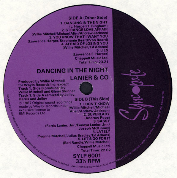 Album herunterladen Lanier And Co - Dancing In The Night