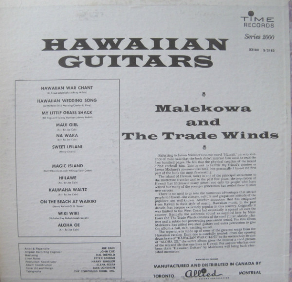 descargar álbum Malekowa Guitars - Hawaiian Guitars