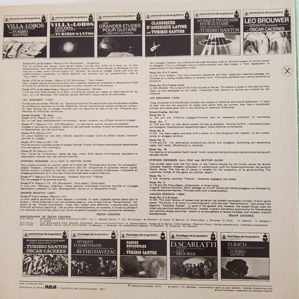 Oscar Cáceres - Les Grandes Etudes Pour Guitare, Vol.2 | Erato (STU 70904) - 2
