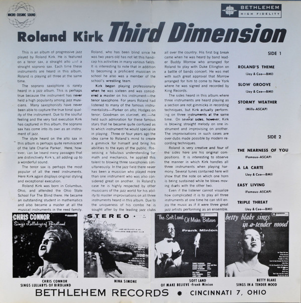 télécharger l'album Roland Kirk - Third Dimension