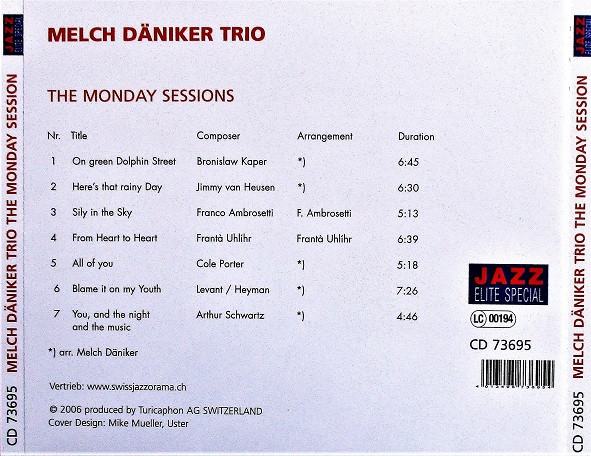descargar álbum Melch Däniker Trio - The Monday Session