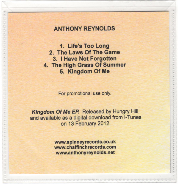 Album herunterladen Anthony Reynolds - Kingdom Of Me EP
