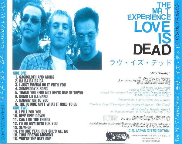 The Mr T Experience – Love Is Dead (1996, Blue Marbled, Vinyl 