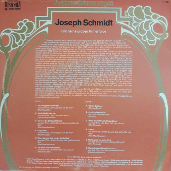 descargar álbum Joseph Schmidt - Joseph Schmidt Und Seine Filmerfolge